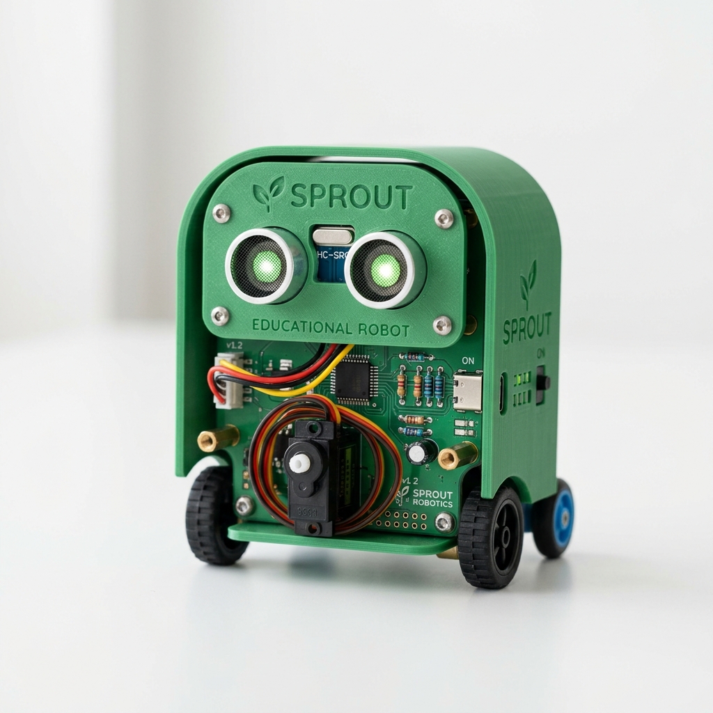Robot monté avec coque imprimée